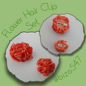 Coral Rose Petals Flower Hair Accent Petals Snap Clip NEW Set